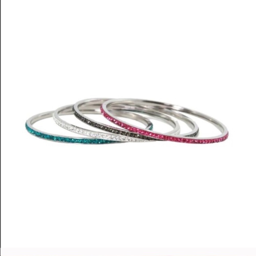 Bejeweled Bangle Bracelet Set (4)